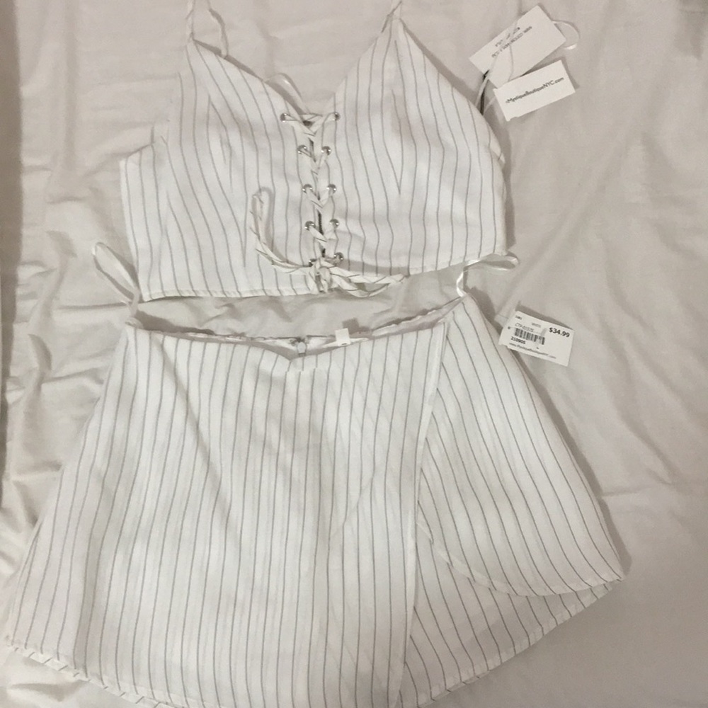 COTTON CANDY LA Two piece skort and crop top NWT